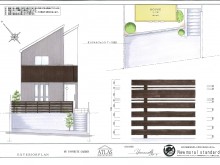 平面図　フェンス詳細図　立面図