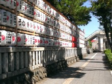 平塚市　平塚八幡宮　提灯掲出　茅ヶ崎方向