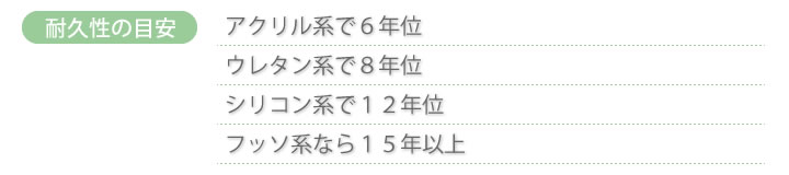 上塗り塗料の塗り替え目安